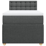 vidaXL Sommier à lattes de lit avec matelas Gris foncé 100x200cm Tissu