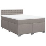 vidaXL Sommier à lattes de lit avec matelas Taupe 160x200 cm Tissu