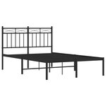 vidaXL Cadre de lit métal sans matelas avec tête de lit noir 120x200cm