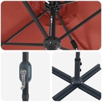 vidaXL Parasol de jardin Couleur terre cuite 370 x 197 x 239 cm