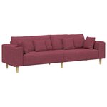 vidaXL Canapé avec coussin Bordeaux 250 x 77 x 76 cm tissu