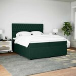 vidaXL Sommier à lattes de lit et matelas Vert foncé 200x200cm Velours