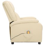 vidaXL Fauteuil de massage crème cuir véritable