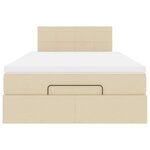 vidaXL Lit ottoman avec matelas et LED crème 120x190 cm tissu