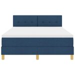vidaXL Lit à ressort LED avec bandes LED Bleu 160 x 200 cm tissu