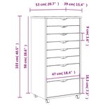 vidaXL Armoire roulante avec tiroirs MOSS gris bois de pin solide