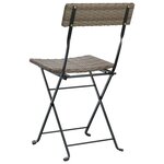 vidaXL Chaises de bistrot pliantes lot de 2 Gris Résine tressée acier