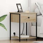 vidaXL Cabinet de chevet avec tiroir Chêne sonoma 42 x 41 x 56 cm