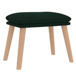 vidaXL Chaise de relaxation avec tabouret Vert foncé Velours