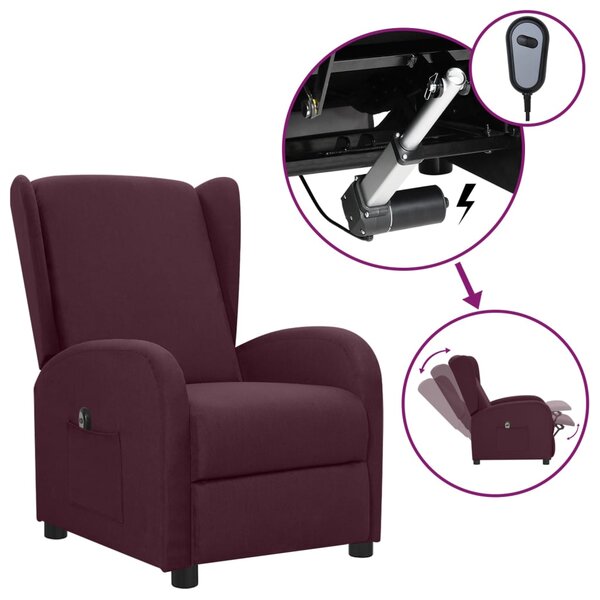 vidaXL Fauteuil inclinable électrique Violet Tissu