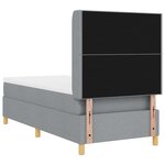 Lit box spring vidaXL avec matelas Gris clair 80x200 cm Tissu