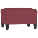 vidaXL Canapé à 3 places avec repose-pieds Rouge bordeaux 180 cm Tissu