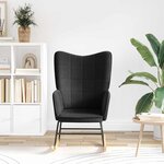 vidaXL Chaise à bascule Noir Tissu Sherpa