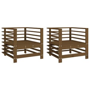 vidaXL Chaises de jardin lot de 2 marron miel bois massif de pin