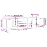 vidaXL Meuble TV vieux bois 140x35x40 cm bois d'ingénierie