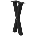 vidaXL Pieds de table basse en forme de X  2 pièces  noir  38 x (42-43) cm  acier