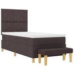vidaXL Lit avec sommier et banc marron foncé 100x200 cm en tissu