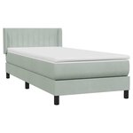 vidaXL Sommier à lattes de lit et matelas gris clair 80x220 cm velours