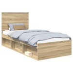 vidaXL Cadre de lit Sonoma 90 x 190 cm Bois de pin massif