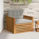 vidaXL Canapé d’extérieur Bois d'acacia massif et polyester
