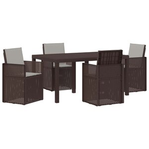 vidaXL Ensemble de salle à manger pour jardin avec coussin 5 Pièces PP