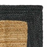 vidaXL Tapis de surface Gris foncé 120 x 120 cm Jute