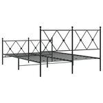 vidaXL Cadre de lit métal avec tête de lit/pied de lit noir 140x190 cm