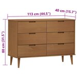 vidaXL Commode MOLDE Marron 113x40x80 cm Bois de pin massif