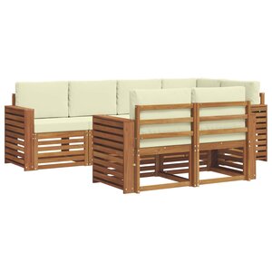 vidaXL Ensemble de canapé d'angle avec coussin 7 Pièces Naturel et Crème