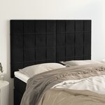 vidaXL Têtes de lit 4 Pièces Noir 72x5x78/88 cm Velours