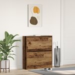 Buffet à chaussures vidaXL avec tiroir escamotable bois ancien 80x21x87 5 cm