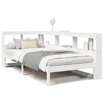 vidaXL Lit bibliothèque sans matelas blanc 90x200cm bois de pin massif