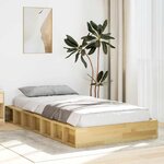 vidaXL Cadre de lit sans matelas 80x200 cm bois massif de chêne
