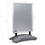 vidaXL Support d'affiche A1 à base d'eau Gris Alliage d'aluminium