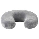 vidaXL Oreiller de Voyage pour le Cou Gris 27 x 27 x 8 5 cm Velours