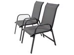 Fauteuil jardin Alu/Textilène "Porto" - Phoenix - Gris foncé - Lot de 2