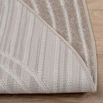 vidaXL Tapis de surface Rond HUARTE Beige Ø 160 CM Polyester