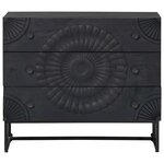 vidaXL Armoire à tiroirs avec tiroir Noir 75 x 30 x 65 cm