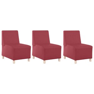 vidaXL Chaises Sofa 3 Pièces Rouge bordeaux 55 x 74 x 82 cm Faux cuir