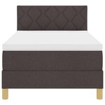 vidaXL Lit boxspring avec matelas Marron foncé 100 x 200 cm tissu