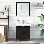vidaXL Ensemble de meubles salle de bain 2 Pièces noir bois d'ingénierie