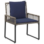vidaXL Ensemble de meubles d'extérieur 9 Pièces Gris et bleu marine