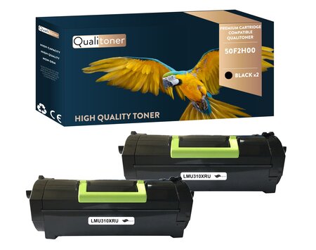 Qualitoner x2 toners 50f2h00 noir compatible pour lexmark