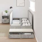 vidaXL Lit de rangement en gris béton 75x190 cm