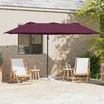 vidaXL Parasol cantilever de jardin Rouge bordeaux 372 x 198 x 243 cm
