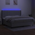 vidaXL Sommier à lattes de lit matelas LED Gris clair 200x200 cm Tissu