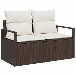 vidaXL Canapé de jardin avec coussin 120 x 62 x 69 cm polyrotin