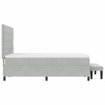 vidaXL Lit à ressorts avec tête de lit Gris clair 190 x 140 cm Velours