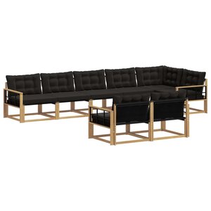 vidaXL Ensemble de canapés d'extérieur 8 pc Blanc et noir