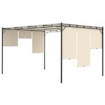 vidaXL Belvédère de jardin avec rideau latéral 4x3x2 25 m Crème